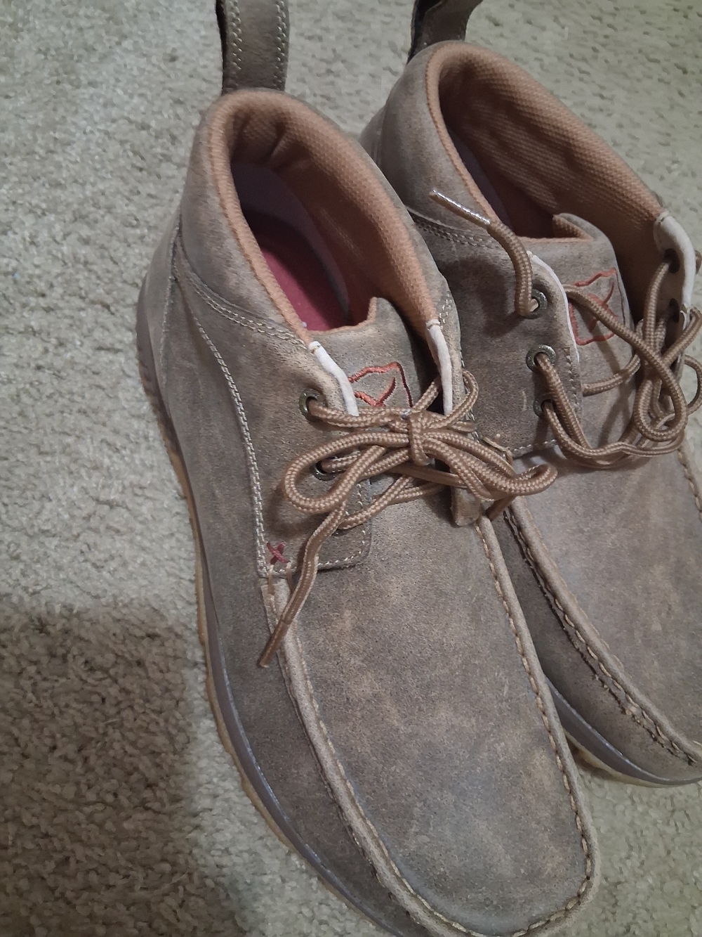 Twisted X Men's Taupe Leather Chukka Boots - Lace-Up Moc Toe - Picture 2 of 6